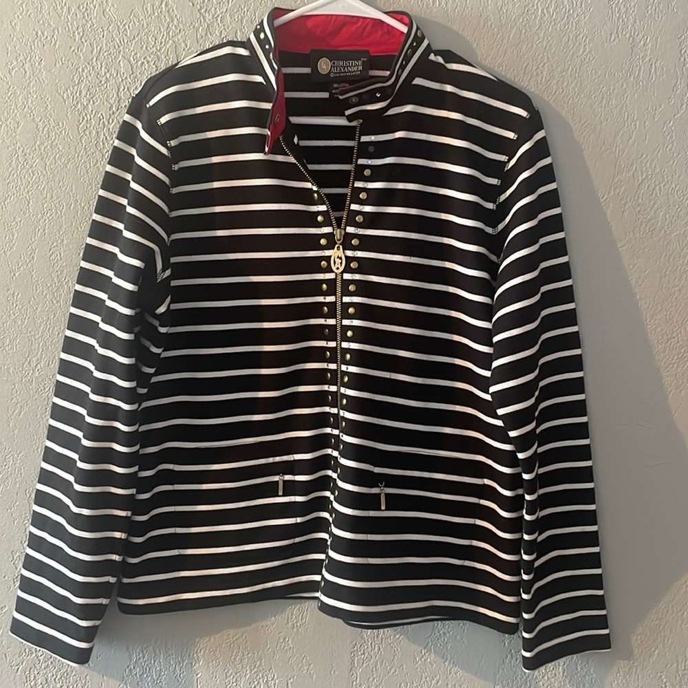 CHRISTINE ALEXANDER W/ SWAROVSKI CRYSTALS ZIP UP
